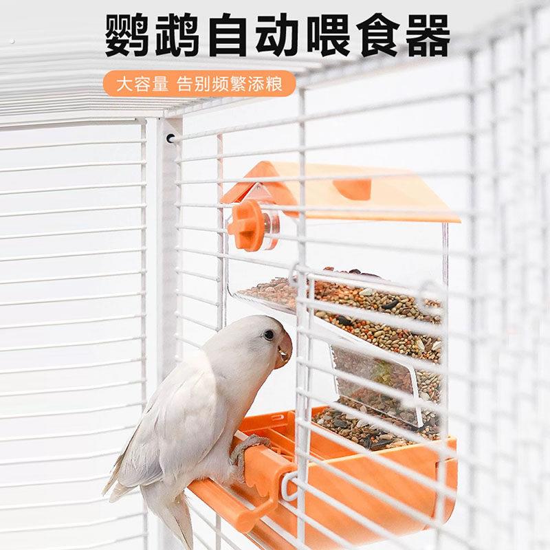 鹦鹉自动喂食器防溅鸟笼食盒小鸟罐喂鸟器鸽子投喂器防撒用品用具