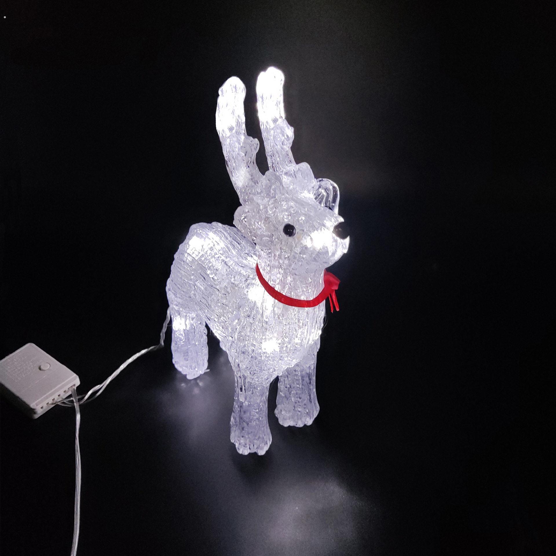 圣诞节装饰圣诞小鹿亚克力麋鹿发光鹿圣诞树装扮橱窗摆件跨境爆款