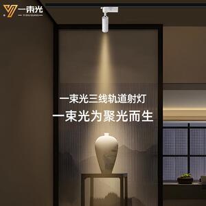 一束光聚光射灯三线轨道灯明装客厅茶室艺术饰品博物馆氛围餐饮灯