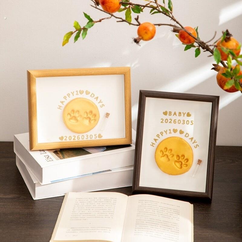 宠物印泥手脚印纪念品定制狗狗爪印相框摆台猫咪爪足迹卡印
