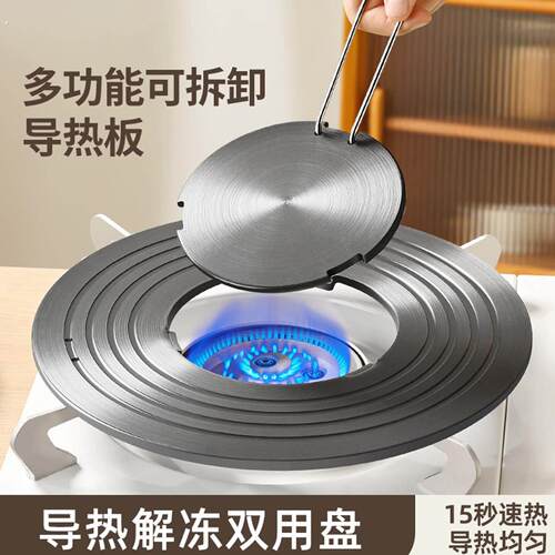 导热板珐瑯锅导热盘煤瓦斯炉家用隔热板可拆卸解冻神器防锅底烧黑