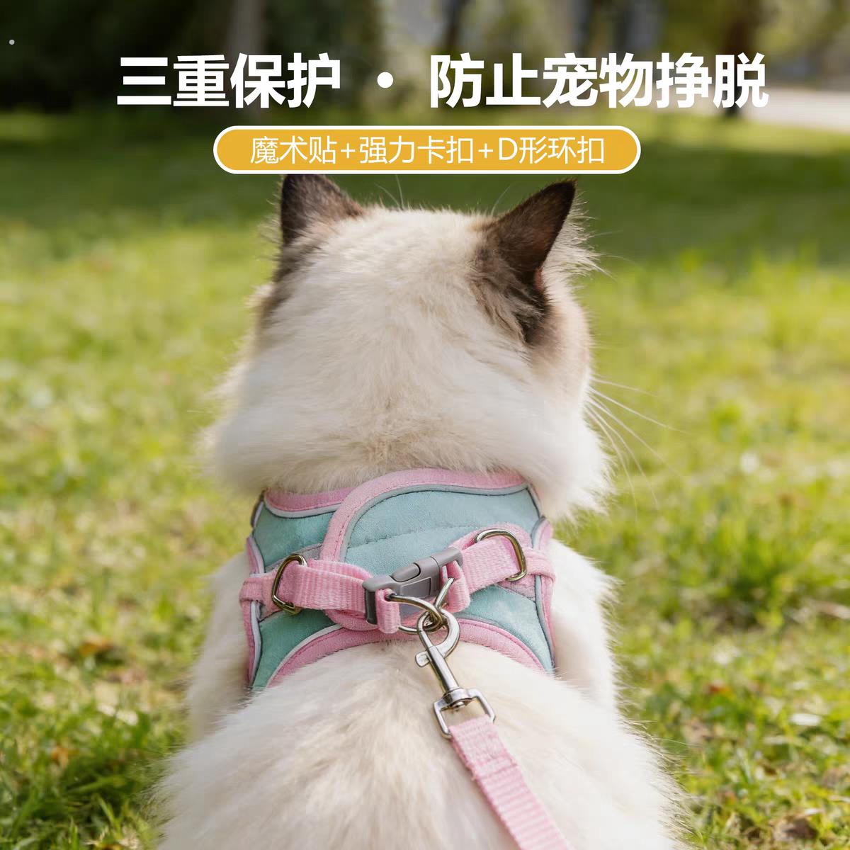 猫咪牵引绳防挣脱外出专用2026新款溜猫绳猫猫背带背心式胸背猫咪