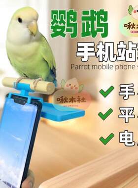 鹦鹉站杆手机款电脑平板通用多功能站架玄凤虎皮牡丹鸟用品站台