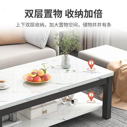 茶几办公室极简茶桌轻奢现代简约桌子小户型钢化玻璃茶几客厅家用