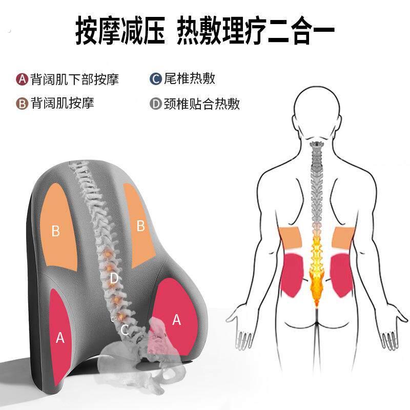 车载按摩腰靠头枕办公室电动按摩靠背靠垫枕头平躺式颈部按摩器