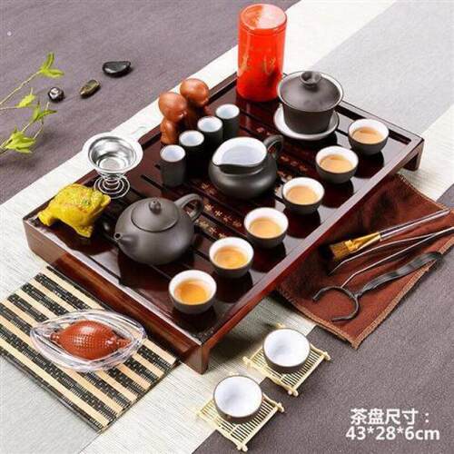 高档店茶具套组整套茶具泡茶套装茶具家用茶盘套装简约功夫茶