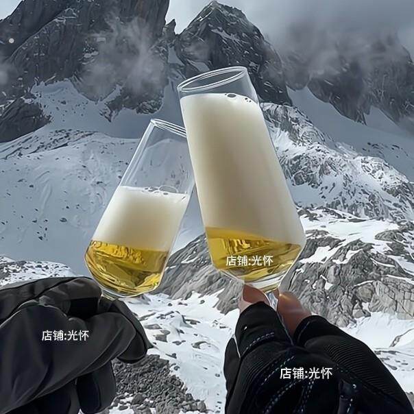 高脚杯爬山亚克力塑料红酒杯透明香槟杯葡萄酒杯拍照香槟杯透明