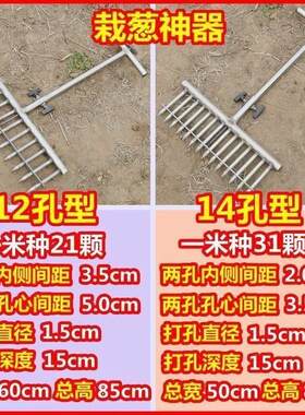 种葱神器大葱小型机器移栽栽苗打孔器打眼机农民干活栽葱专用工具
