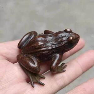 古玩呱呱来财实心动物青蛙茶宠收藏手把摆饰摆件桌面装饰镇纸