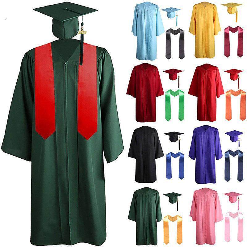 工厂直销美式学士服三件套大学梭织学士服套装博士硕士大学毕业服