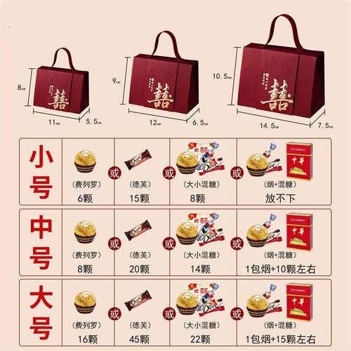 2025新款结婚喜糖盒子中国风婚礼伴手礼装糖果盒高级感空盒大容量