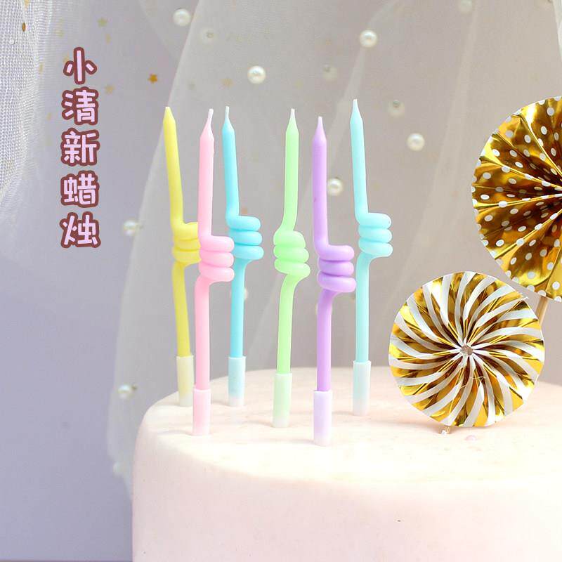 40盒彩色拇指点赞蜡烛 螺纹生日蛋糕蜡烛 浪漫派对布置甜品台装饰