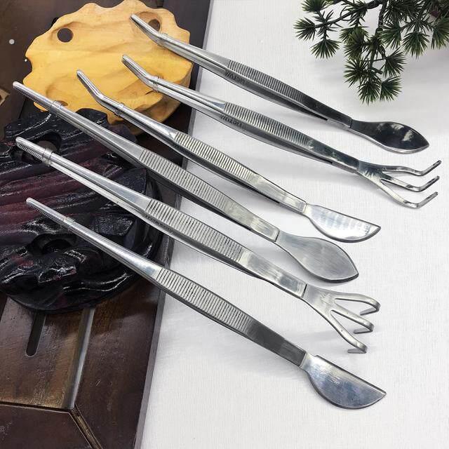 麦斯旺不锈钢两用耙 铲 镊子盆景绿植换盆松土铺苔藓工具家用户外