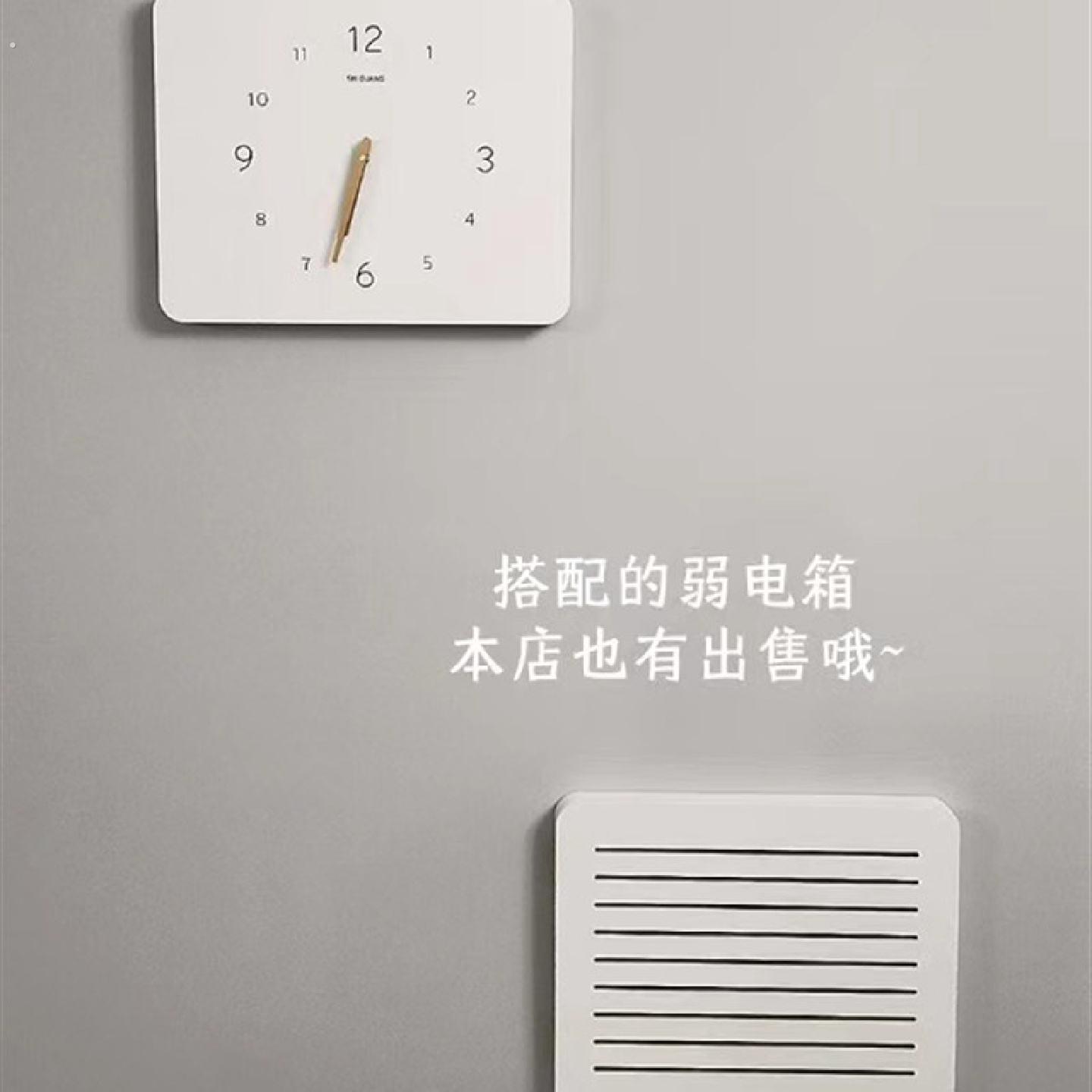 电表箱装饰画带钟表简约挂钟挂画电闸配电箱遮挡时钟免打孔遮丑图片