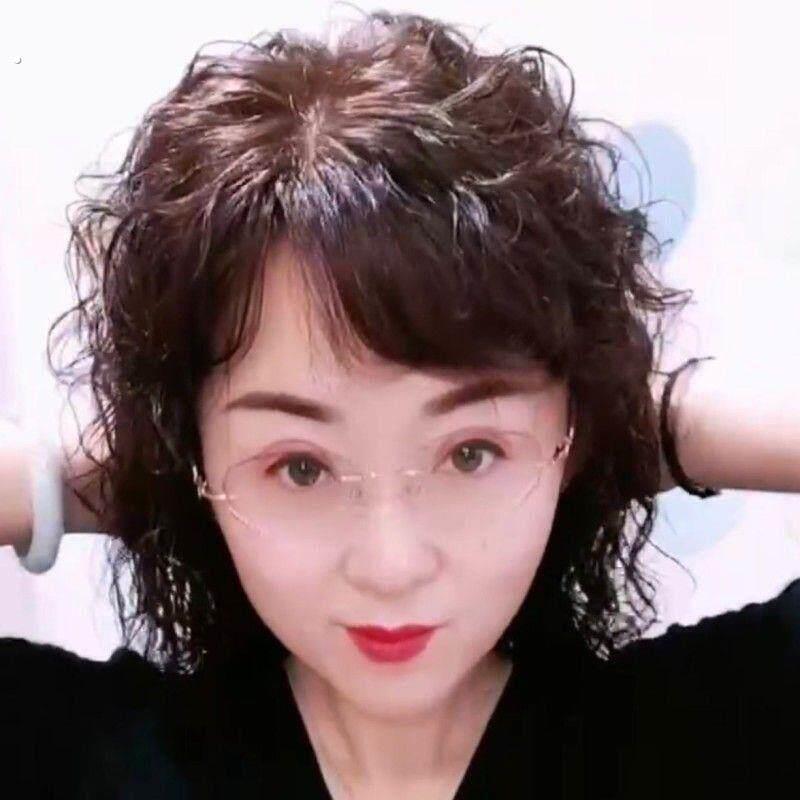 遮白发头饰显年轻头顶补发片老人盖白发夏薄款一片式短发