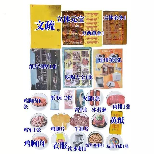 宠物狗祭祀烧纸钱殡葬去世小狗猫去世头三七离世纪念骨灰祭品中元