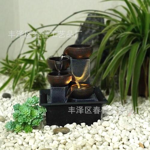 直销home decor桌面流水摆件公室风水摆件公桌喷泉亚马逊跨境发