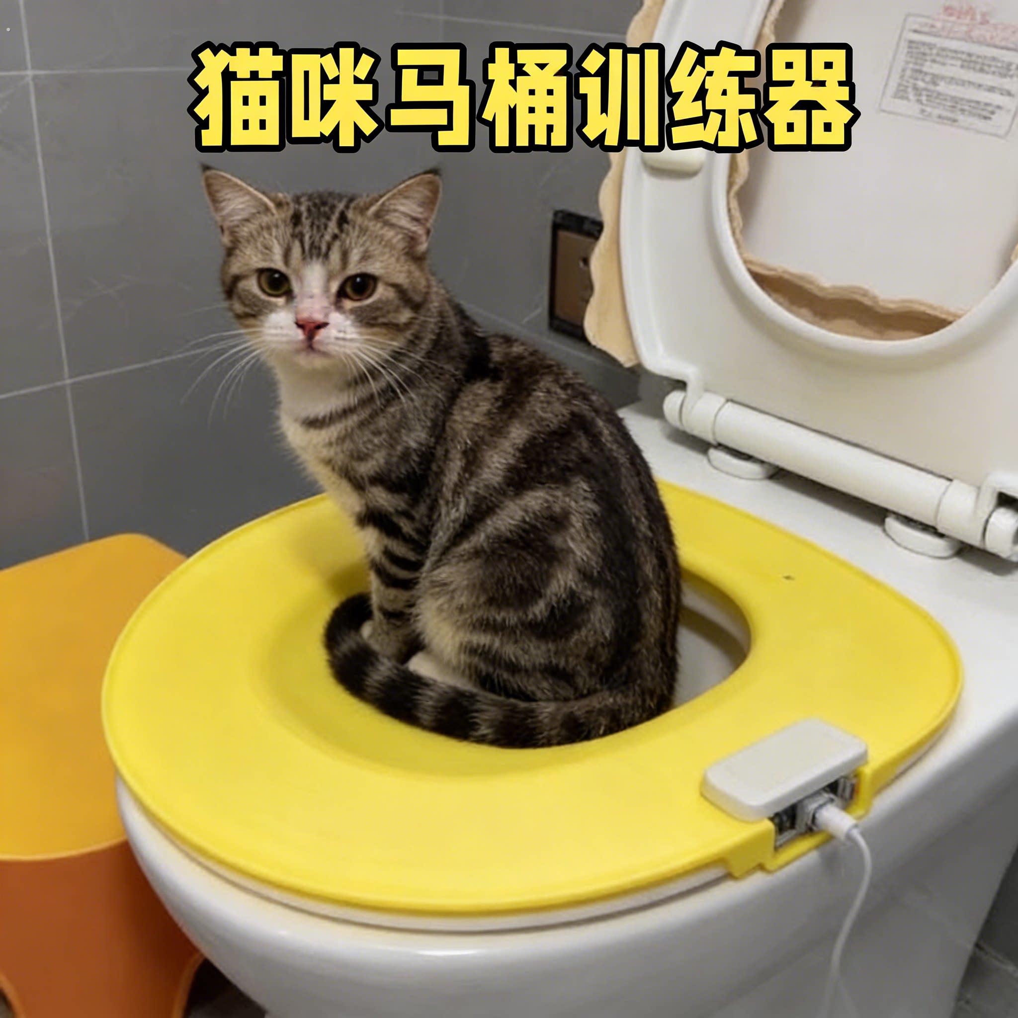 宠物用品猫咪马桶训练器宠物全自动冲水厕所幼猫智能清理防外溅蹲