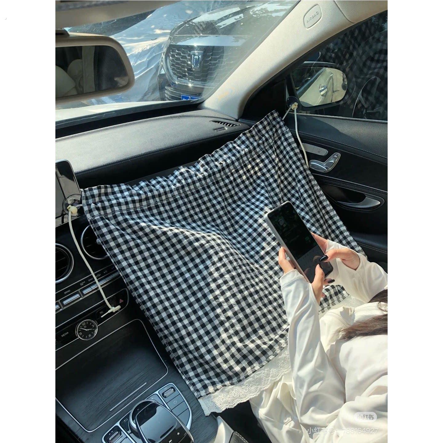 开车防晒盖腿汽车遮阳帘副驾驶防哂神器防晒腿盖腿帘