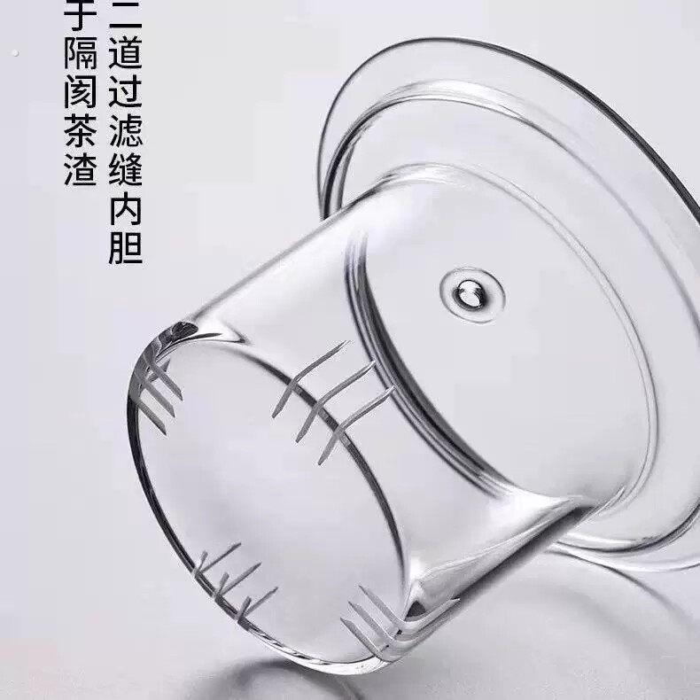煮茶壶通用配件玻璃杯盖内胆玻璃茶漏过滤带盖烧水壶侧把壶冲茶器