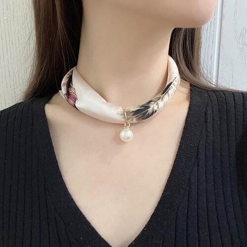 锁骨丝巾扣项链颈链女高级感甲状腺术后遮挡神器脖子遮疤护颈围脖