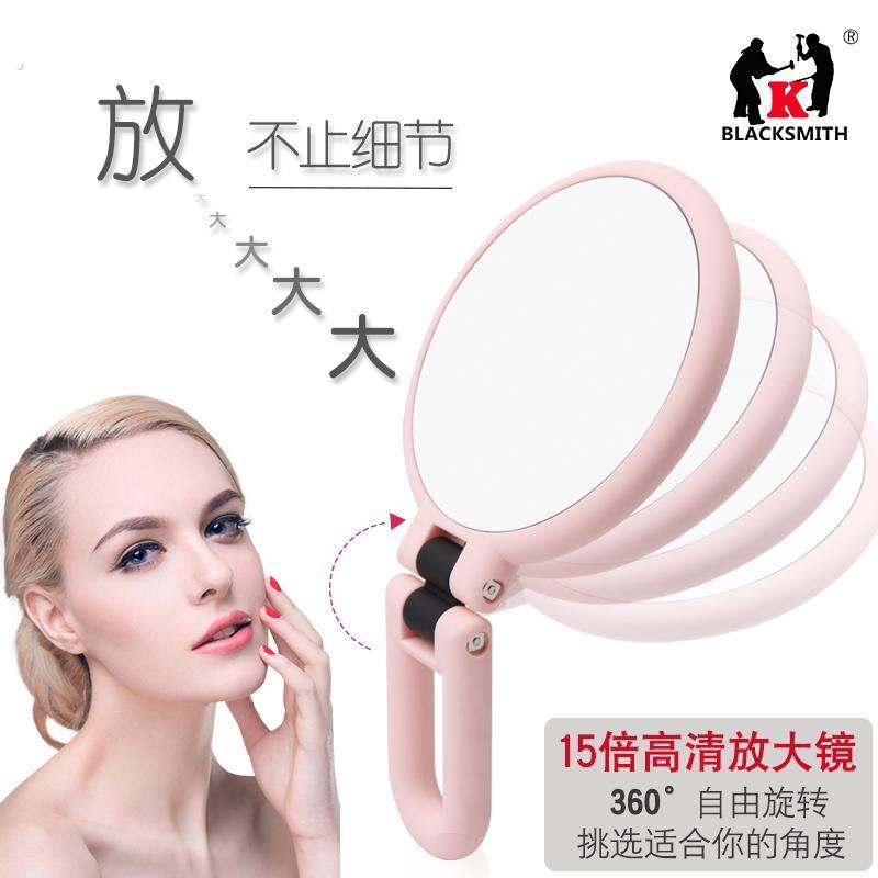 细胞夹双面毛孔化妆镜手持脸部放大15倍高清10倍挤黑头拔粉刺工具