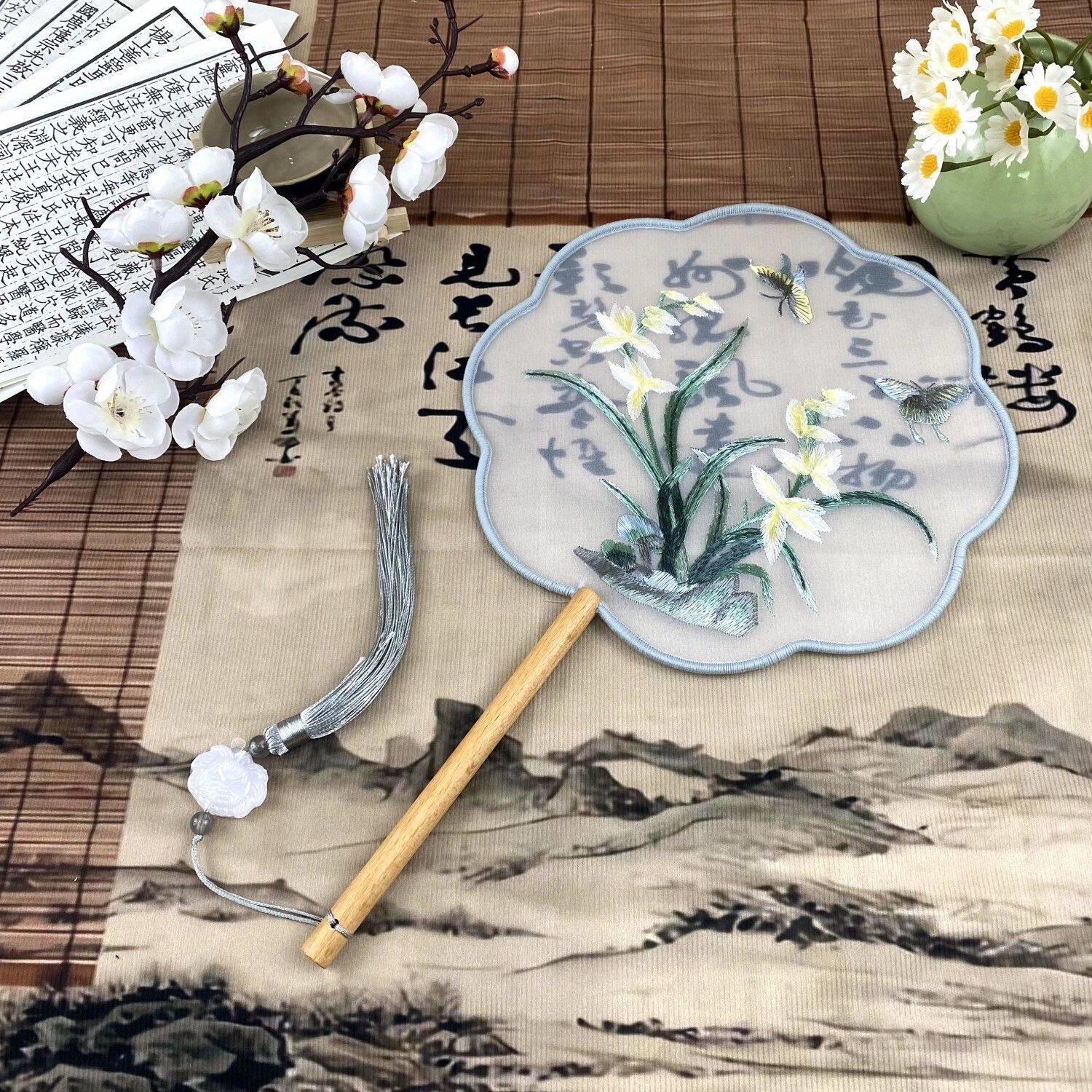 团扇古风双面绣刺绣团扇团扇双面古典汉服配饰团扇古典舞团扇