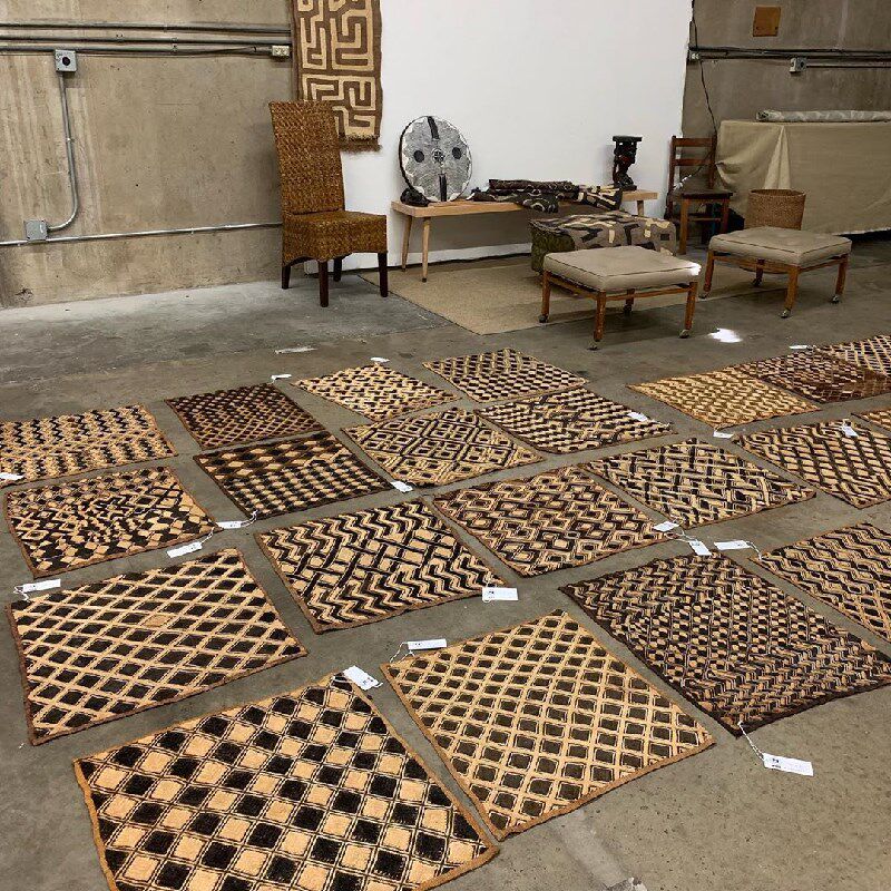 库巴植物棕榈小挂布非洲刚果手工古布挂毯桌旗挂布古董布料壁挂艺