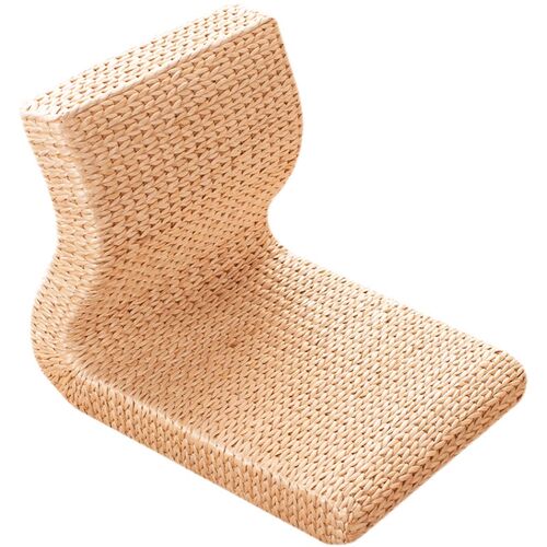 实木靠背椅榻榻米座椅草编阳台无腿懒人椅子日式飘窗和室椅地台椅