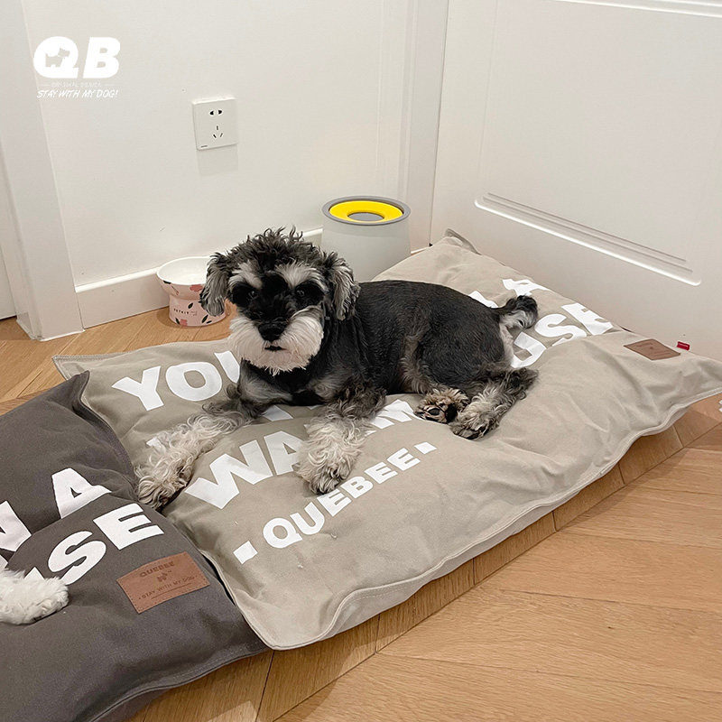 qb狗窝狗狗宠物帆布可拆洗耐抓耐咬雪纳瑞法斗垫子猫窝四季春夏垫