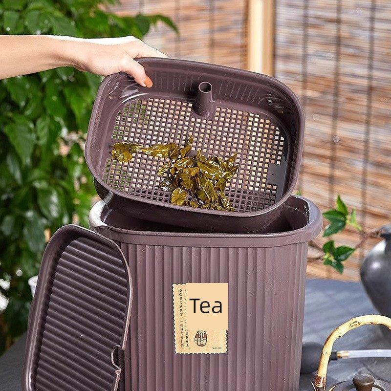 方形茶渣桶大容量茶水桶茶具茶几废水桶茶台垃圾桶防漏设计家用