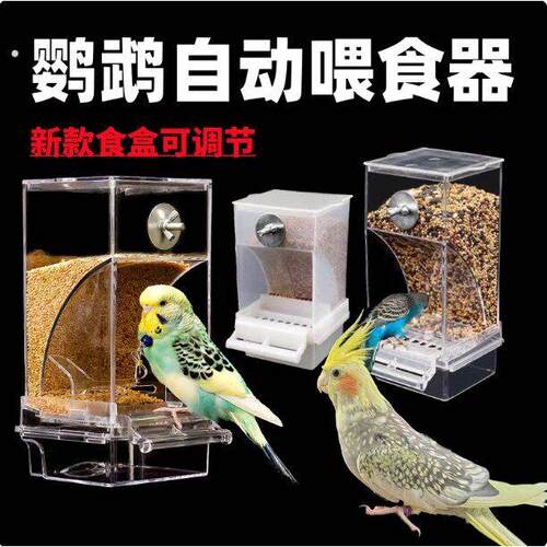 鹦鹉食盒防撒防溅自动下食喂食器玉鸟虎皮牡丹玄凤鹦鹉喂鸟下料器