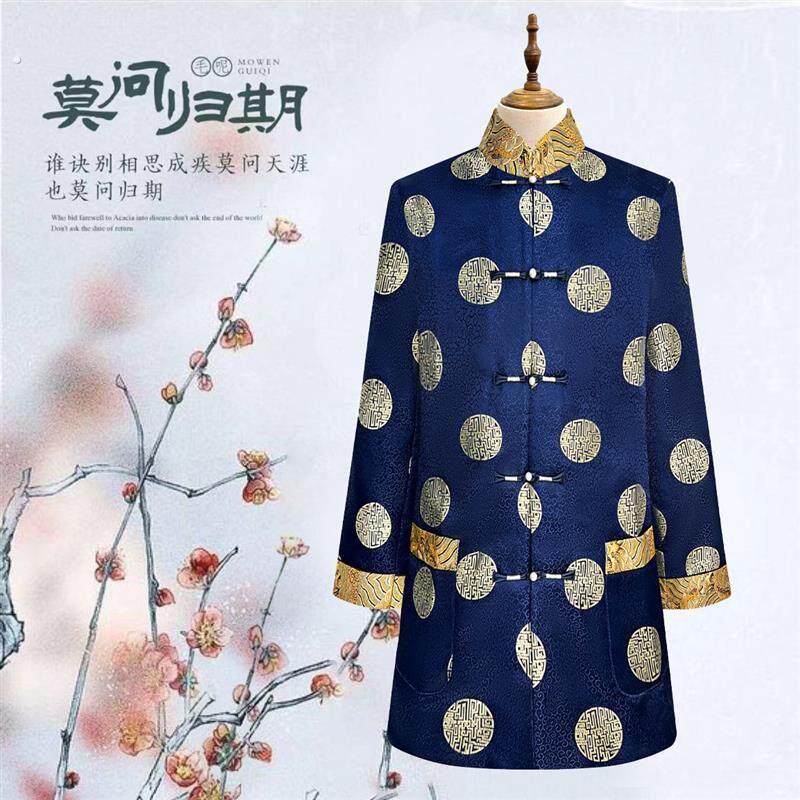 唐装寿衣男士丝绸唐装全套殡葬用品老人冲喜寿服厂家高档寿衣全套