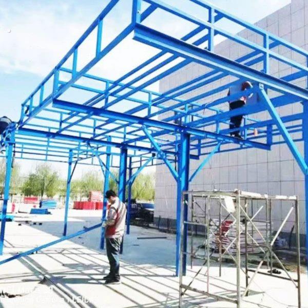 长沙双立柱钢筋加工棚建筑施工标准定型化工地防护棚茶水亭制作棚