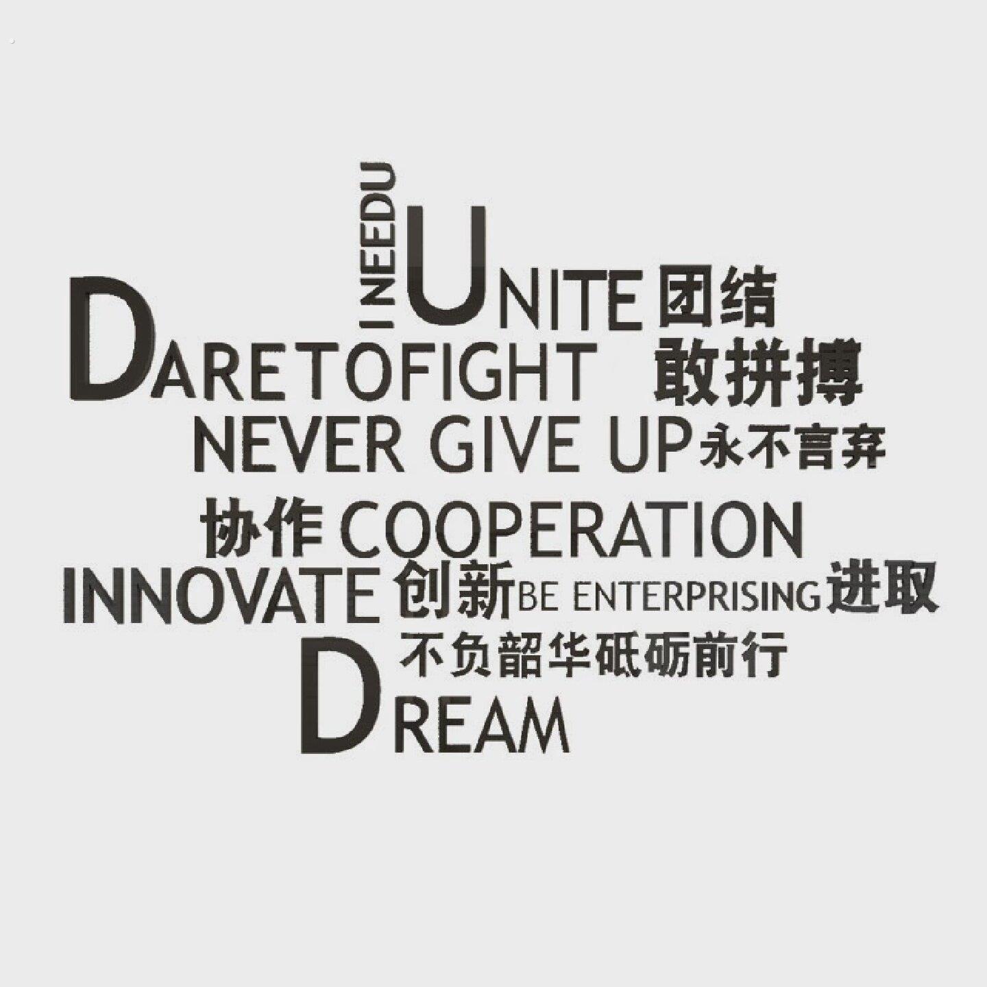 团队励志标语贴办公室墙面装饰品电商公司企业文化墙背景氛围布置