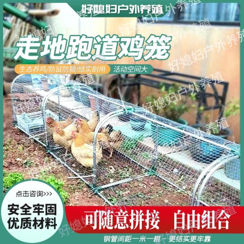 走地鸡笼隧道养鸡户外庭院菜地养鸡铁丝网鸡笼兔子跑道笼鸡舍养殖图片