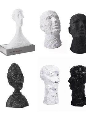 简约现代树脂黑白色人物抽象摆件创意雕塑艺术样品屋展示中心大堂