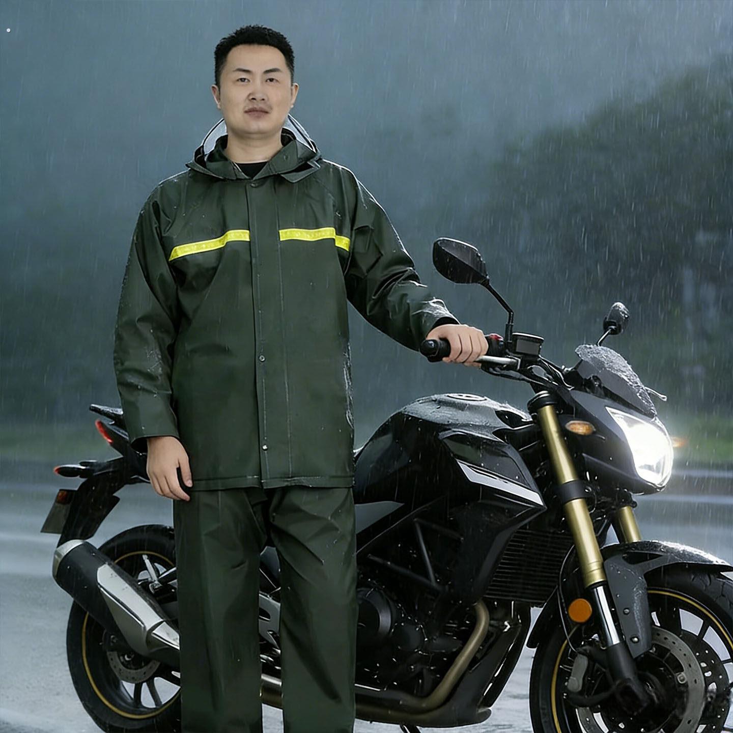 跑外卖骑行专用防暴雨加厚分体式大码雨衣骑手全套送外卖防水