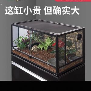 爬宠饲养箱鬃狮陆龟玻璃缸守宫寄居蟹雨林缸造景缸双门爬缸
