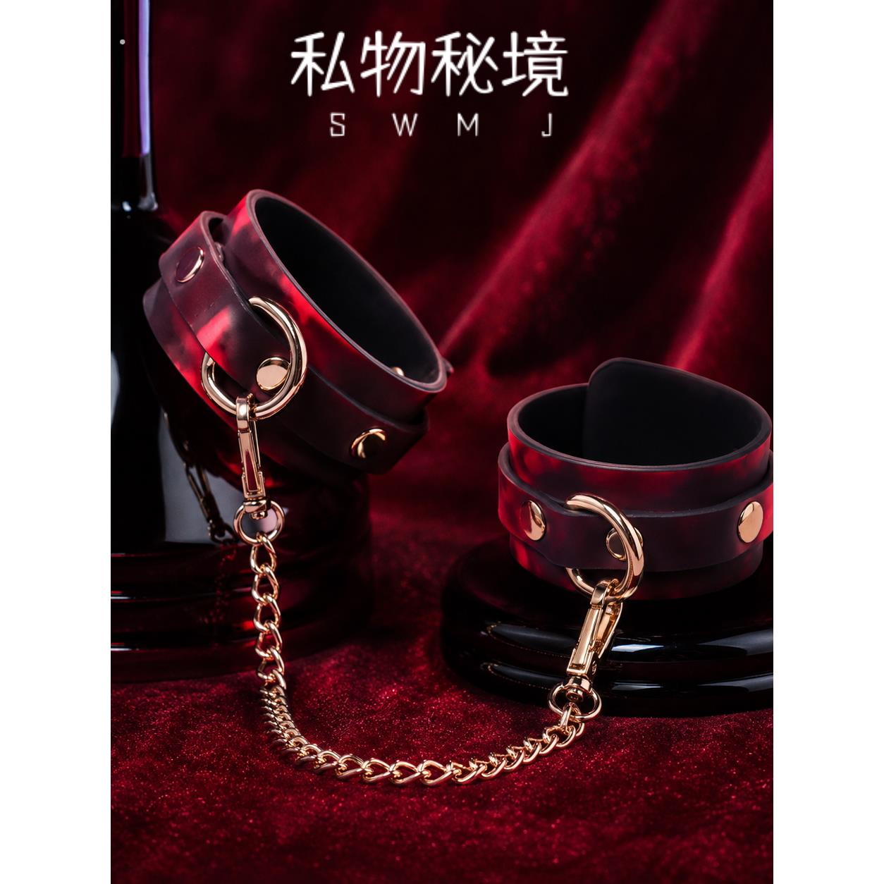 复古温变酒红皮革手扣 可调节针扣设计情侣解压互动工具魔术道具