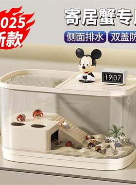 寄居蟹饲养箱小型豪华别墅螃蟹相守蟹专用生态龟缸爬台养乌龟套装