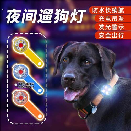 狗狗夜行灯夜间出行充电防水发光宠物夜光项圈夜行防走失灯遛狗灯