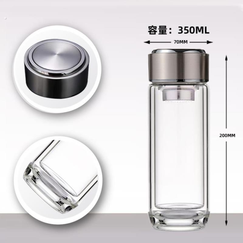 小容量茶水分离杯女士杯子新款便携大容量按压防烫透明车载好看保