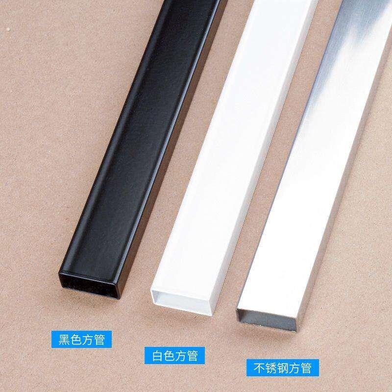 不锈钢方管材料货架15*30扁管横梁手机配件挂钩饰品服装店黑白色
