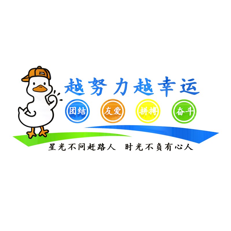 努力加油励志墙贴越努力越幸运班级文化墙布置学生激励立体墙贴纸