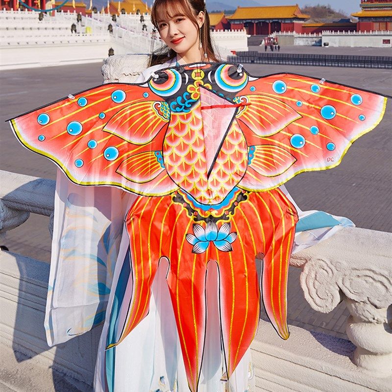 金鱼风筝2024新款纸鸢国潮大人专用高档高端微风易飞拍照道具摆件