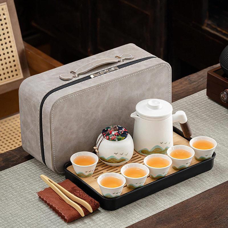 粗陶公露营快客杯一壶四杯旅行茶具套装便携户外功夫泡茶壶定制