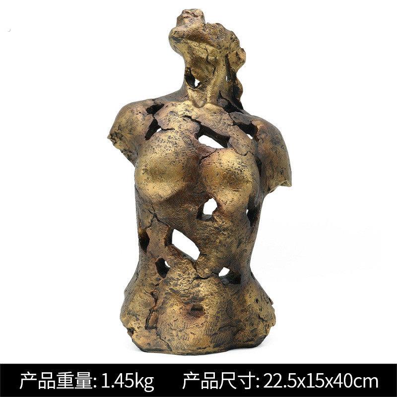抽象女人身体雕像半身雕塑轻奢法式现代树脂工艺品客厅办公室摆件