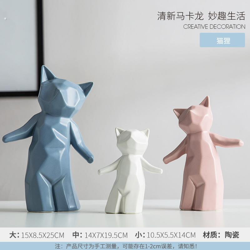 现代简约马卡龙陶瓷鹿彩色摆件潮州厂家直销家居样板间软装饰品