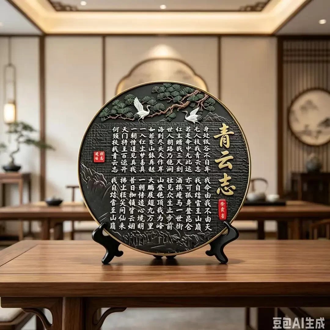 飞鹤款青云志书法字画摆件博古架摆设客厅书房装饰品家居工艺摆台